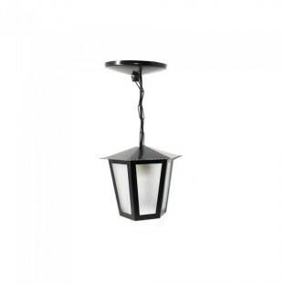 Pendente Colonial Sextavado Preto 34cm E-27