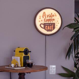 Luminária Decorativa de Parede Sign Coffee Café -Capa Site-Decor Lumen 