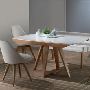 Mesa Elástica Ajustável Ella em Freijó C/Vidro 1,92cm- J.Marcon M2018-Padrão Site-decor Lumen 