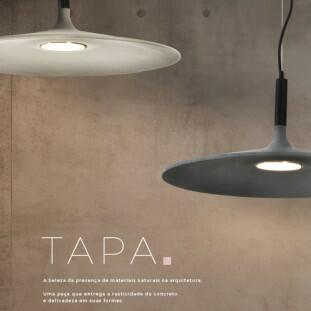 Pendente Tapa com LED Integrado 9,5W 2700K – Estrutura em Concreto e Ferro - Studio Luce