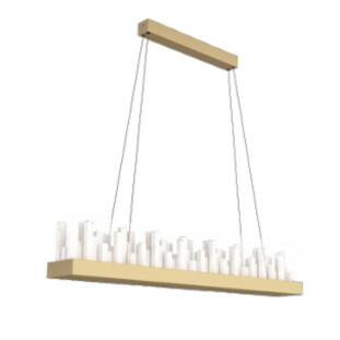 Pendente Horizon Kaleo Alumínio e Cristal de Rocha Dourado Linha Felsen 25W 3000K - DNA Lustres - Capa - Decor Lumen