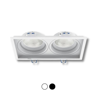 Spot de Embutir Duplo Recuado Direcionável 2x PAR20 - Interlight IL4707