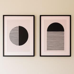 Conjunto de Quadros Paisagem Natural 29019 – Moldura Preta – 2 Peças – 0,85 x 1,25 m