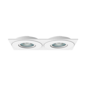 Spot de Embutir Duplo Face Plana Branco 2x Dicroica MR16 - Interlight IL-0189-BM