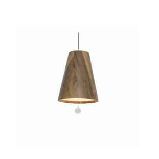 Pendente Cônico Lâmina Natural Com Cristais Ø20cm