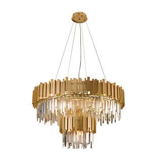 Pendente LED Carlota Metal Dourado e Cristal Halopin - Studioluce 