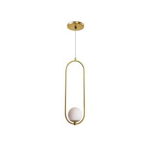 Pendente Dourado Fosco com Globo Branco H52cm  1xG9 - Old Artisan - PD 5364 DOU