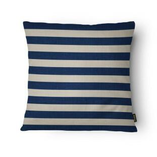 Capa Almofada Náutica Listra Azul e Cinza