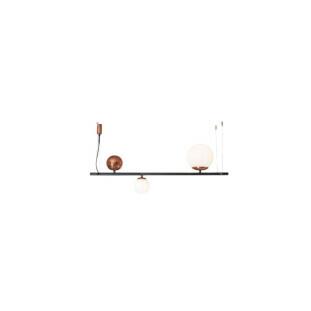 Pendente Organic Horizontal Preto e Cobre por Waldir Junior - Alumínio e vidro 2xG9 100cm-Padrão de site-Decor Lumen 