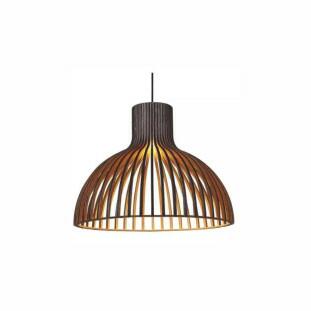 Pendente Ripada Madeira Imbuia Ø43x37cm - Design Moderno | Decor Lumen