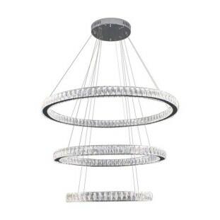 Pendente Aliança LED Cristal Cromado 59w 3000K - Capa - Decor Lumen