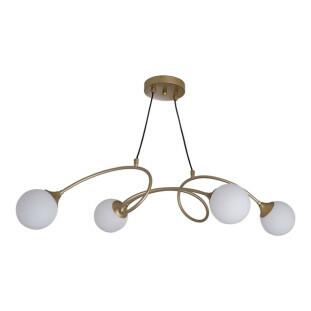 Pendente Vidro e Metal Dourado/Opalino 4-G9 25w Linha Alata - Capa - Decor Lumen