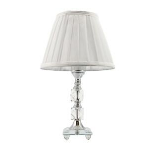 Abajur de Vidro e Metal 35cm Cúpula Branca - Uni Presentes (