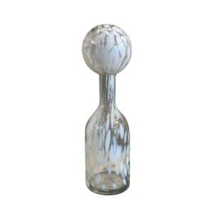 Garrafa de Vidro Branca Manchada 42x10x10cm - Decor Lumen 23045