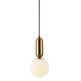 Pendente Metal e Vidro Bronze/Branco 1xE27 Linha Cuíca - Bella HL008S - Capa - Decor Lumen