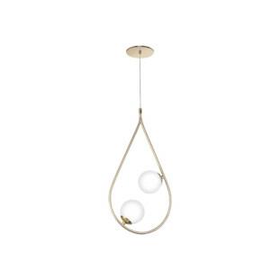Pendente Haste Esfera Dourado Metal e Vidro - Old Artisan 