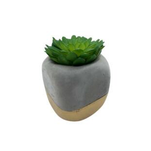 Cachepot Cimento e Dourado