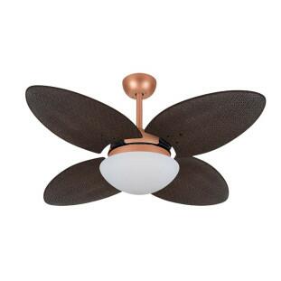 Ventilador Tami Cobre Design Natural Palmae Tabaco com Luminária Ø105cm – 127V / 220V Volare 9003 