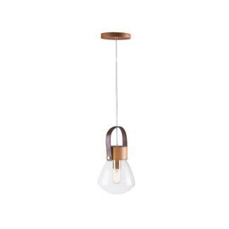 Pendente Lampadari 1xE27 Madeira e Vidro - Madelustre 