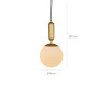 Pendente Capsule Big G Ø14cm com Globo Branco 1XG9 Metal Dourado- TKS Iluminação 1792  MEDIDAS