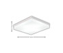 Plafon Flutua Sobrepor Quadrado Branco Aluminio e acrilico 24cm 2xE27-Usina- Dimensões-Decor Lumen 
