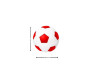 Luminária Infantil Bola De Futebol Branco E Vermelho 1xE27 (dimensões)-Decor Lumen 