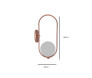  Arandela Argola Esfera Ø14cm Cobre 1xG9 - Dual ID21/4 CO DETALHE  DIMENSÃO