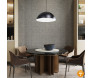 Pendente Meia Lua 40cm Preto e Branco 1XE27 Amb - Decor Lumen