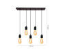 Pendente Industrial Preto 5XE27 Dim. - Decor Lumen