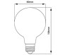 Lâmpada LED Balloon Filamento G95 4,5W Ambar- Brilia-Medidas Site-decor Lumen 