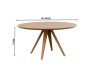 Mesa Lizzie Redonda em madeira/Freijó Ø110cm- J.Marcon M309-Padrão Medidas site-Decor Lumen 