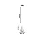 Pendente Cone Cromado Ø 14cm-Bella Iluminação KD2415-Medidas-Decor Lumen 