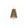 Pendente Cônico Lâmina Natural Com Cristais Ø20cm