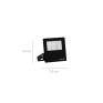 Refletor Led Preto com medidas 