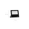 Refletor Led Preto com medidas 