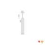 Pendente Orion Nano Tubo Preto 30cm - dim