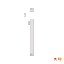 Pendente Orion Nano Tubo Preto 50cm - dim