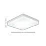 Plafon Flutua Sobrepor Quadrado Branco Aluminio e acrilico 24cm 2xE27-Usina- Dimensões-Decor Lumen 