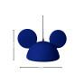 Luminária Pendente Orelha Mickey Azul (Dimensões)- Decor Lumen