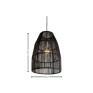 Pendente Sisal Preto 40cm (Dimensões) -Decor Lumen