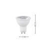 Lâmpada LED Dicróica MR16 4.8W 2700K- Evoled 3135 -Medidas site-Decor Lumen 