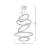 Pendente em LED Cristal Cromado 16w 3000K a 6000K 5m - Linha Aliança - Dimensoes - Decor Lumen