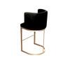 Banqueta Debora Slim 90cm Inox Dourado e Preto - Bel Metais-Detalhe parte Costas- Decor  Lumen 