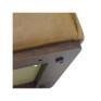 Puff Dallas em couro e madeira 51cm- Artefama-Detalhes da base-Decor Lumen 
