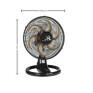 Ventilador de Mesa em Plástico Preto Delta Free -Venti Delta-Padrão Medidas -Decor Lumen 