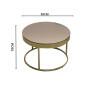 Mesa de Centro Florença Decorativa em Aço Inox Gold e Vidro Amendoa 70cm-Bel Metais-Padrão Capa Site-Decor Lumen 