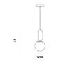 Pendente Metal e Vidro Bronze/Branco 1xE27 Linha Cuíca - Bella HL008S - Dimensões- Decor Lumen
