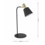 Luminária de Mesa Metal e Tecido Dourada/Preta 1xE14 Bivolt - Bella ME002 - Dimensões - Decor Lumen