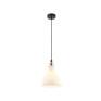 Pendente Preto Metal /Branco Fosco e Cobre Vidro em close
