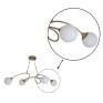 Pendente Vidro e Metal Dourado/Opalino 4-G9 25w Linha Alata - Detalhes - Decor Lumen